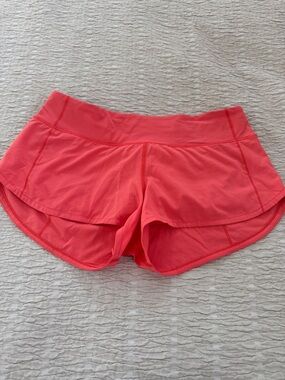 lululemon athletica Coral Layered Running Shorts with Liner